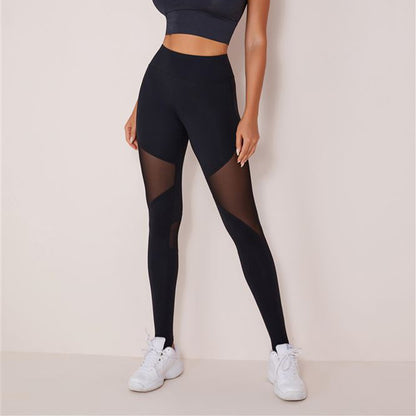 CardioFashion Damen Leggings aus Netzstoff mit hoher Taille 