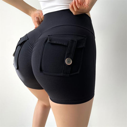 Sensfeel Female Elastic Hip Lifting Yoga Fitness Shorts