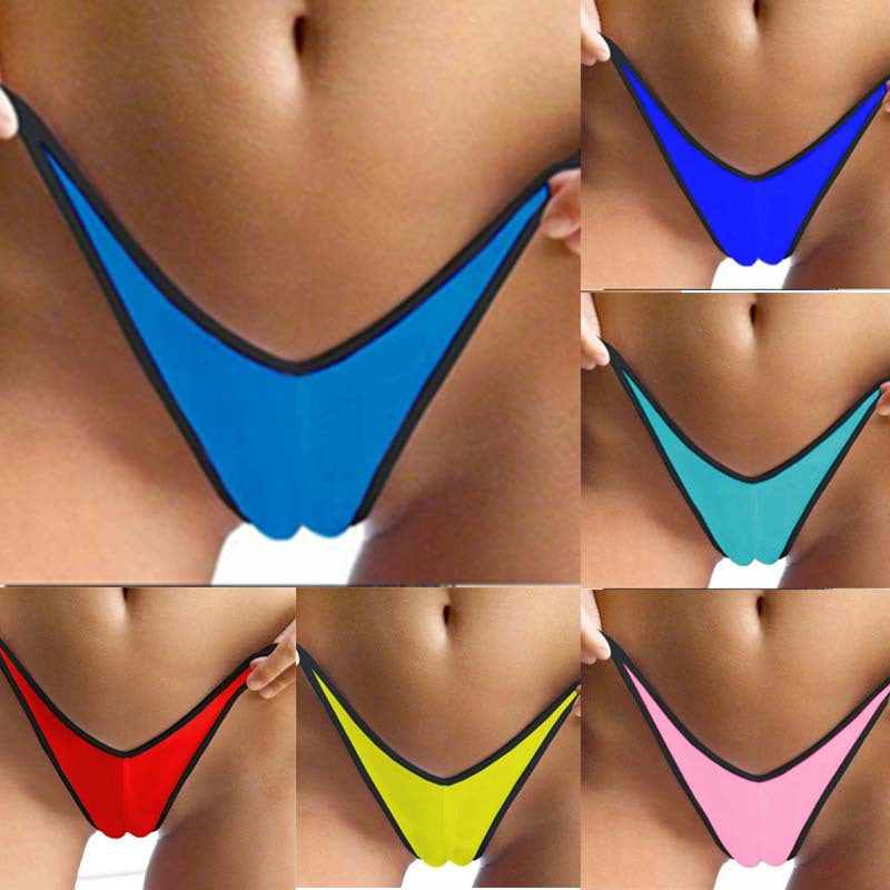 Sensfeel Female Contrast Color Stripe T-back Panties