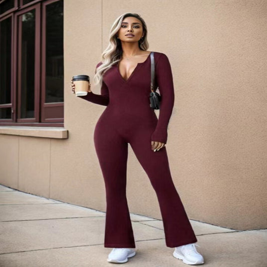 Sensfeel Female  Long Sleeves Skinny Jumpsuits